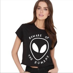 Human black crop top